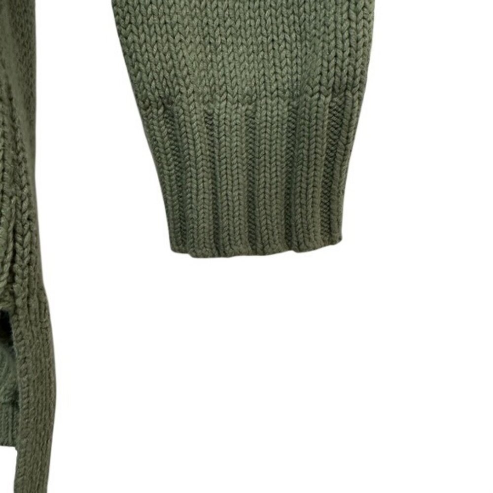 Loft Womens Sage Green Button Front Cardigan Sweater Size L 100% Cotton Knit - Picture 4 of 7